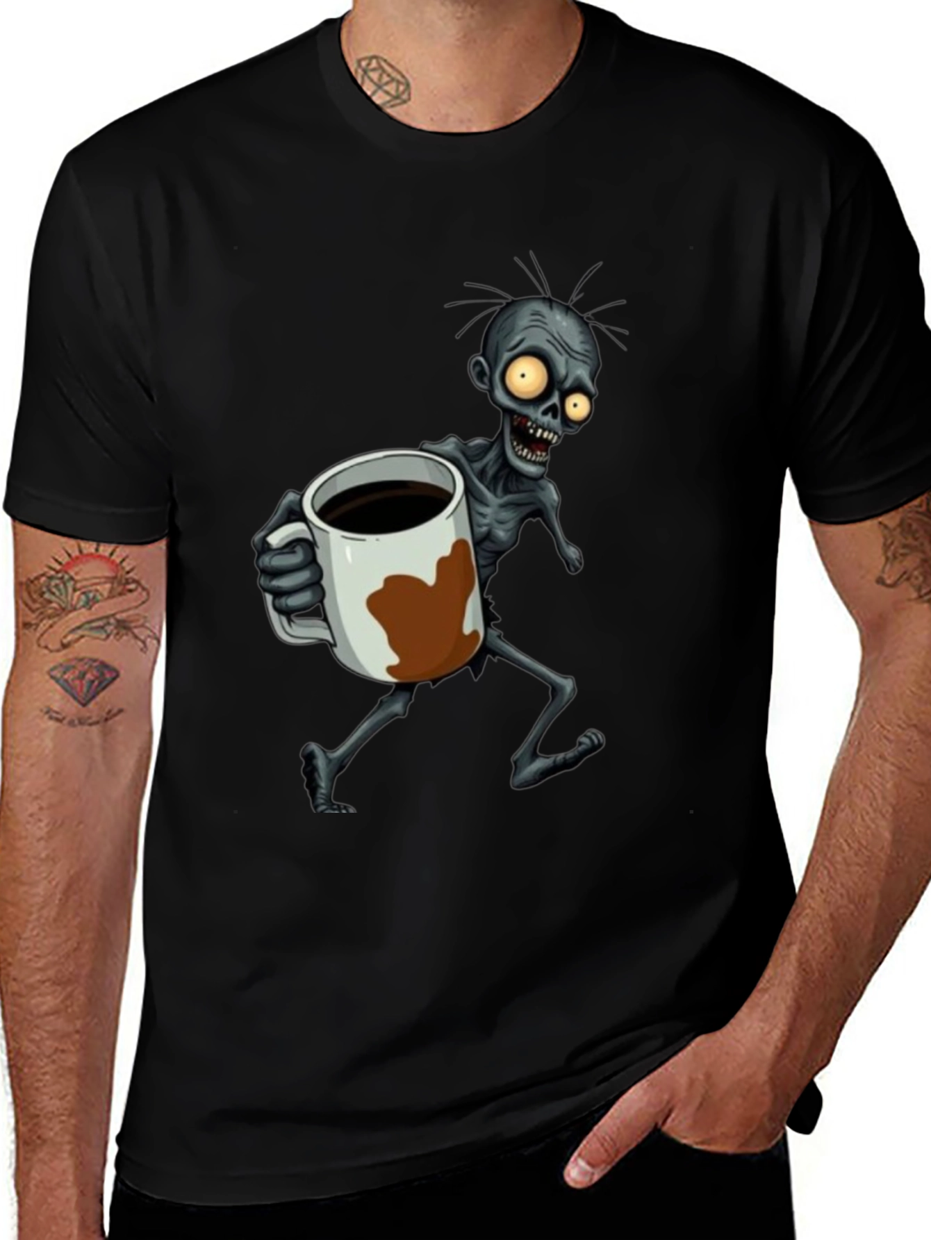 Zombie Coffee Lover Graphic T-Shirt