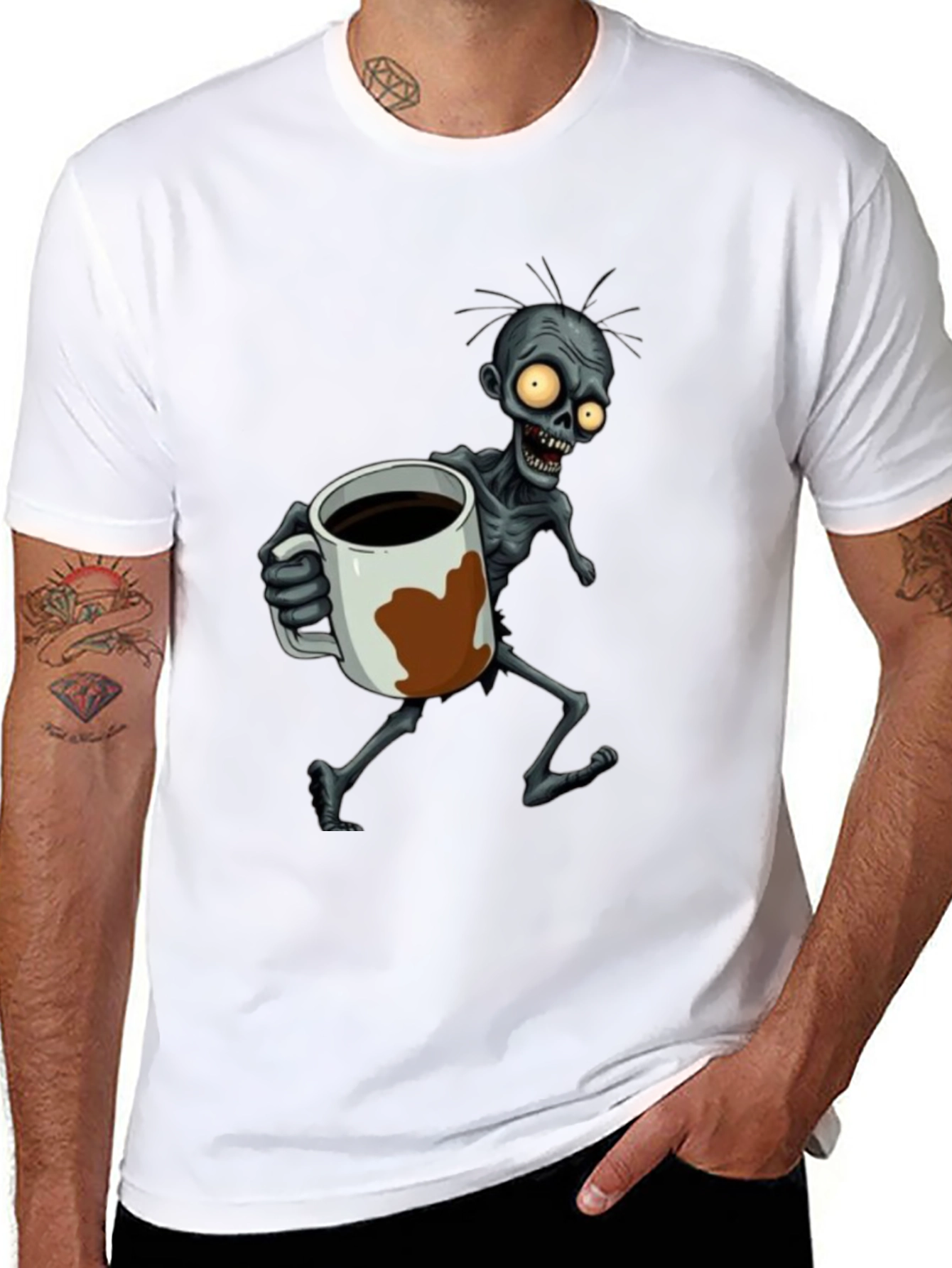 Zombie Coffee Lover Graphic T-Shirt