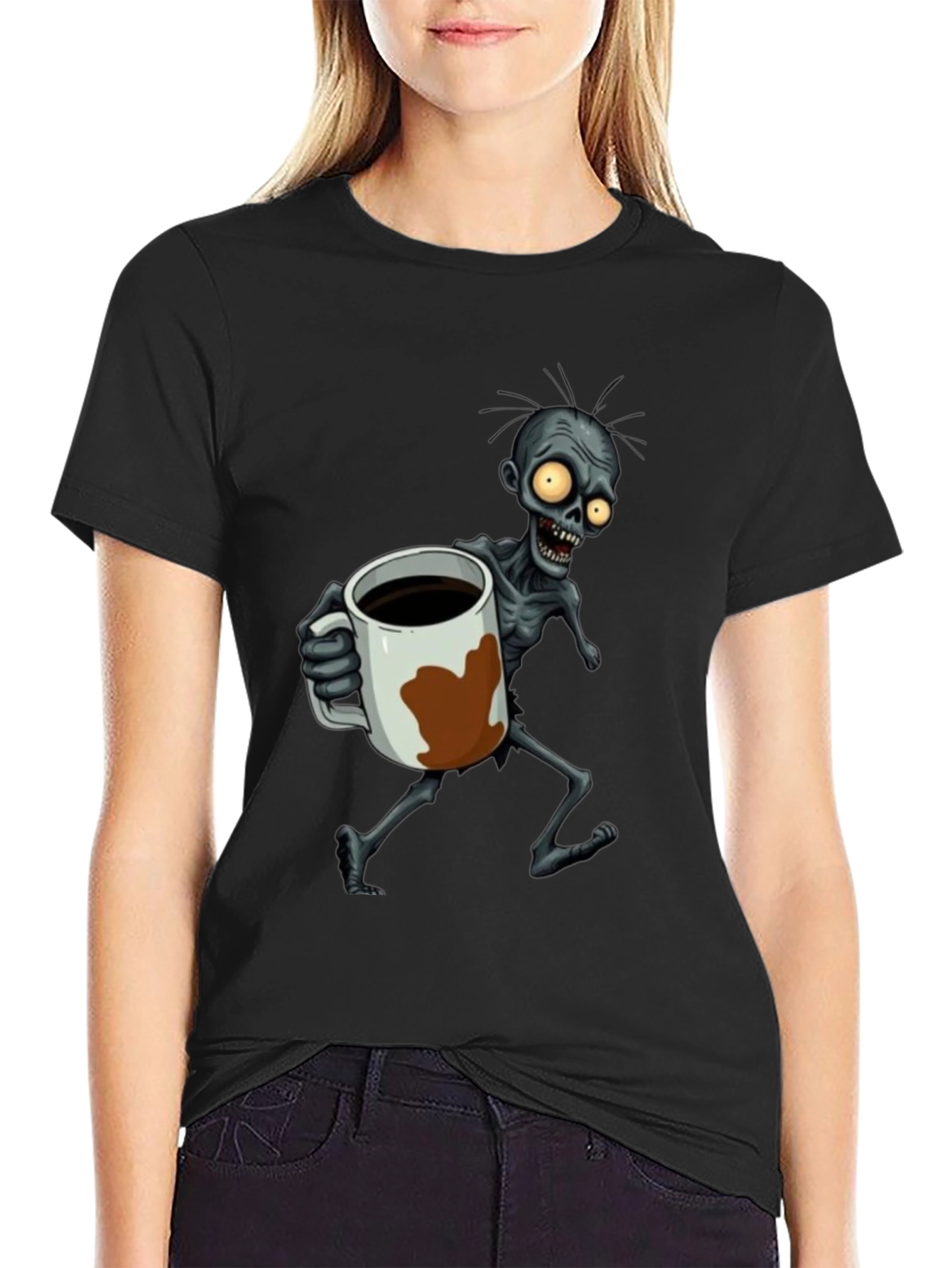 Zombie Coffee Lover Graphic T-Shirt