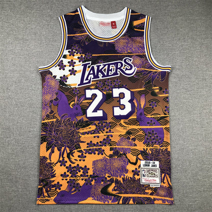 Men's Los Angeles Lakers LeBron James #23 Year of Rabbit Edition Hardwood Classics Swingman Jerseys