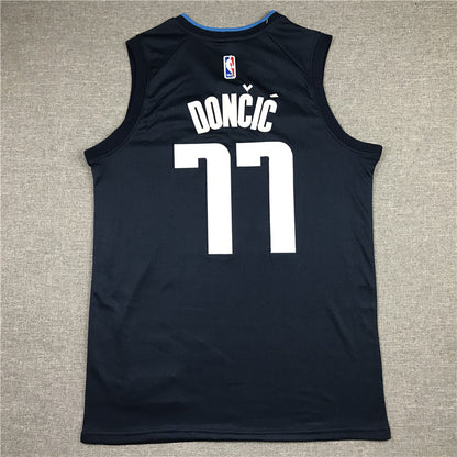 Men's Dallas Mavericks Luka Doncic #77 NBA Dark Blue Replica Jerseys