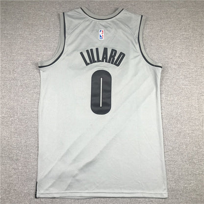Men's Portland Trail Blazers Damian Lillard #0 NBA Gray Swingman Jerseys