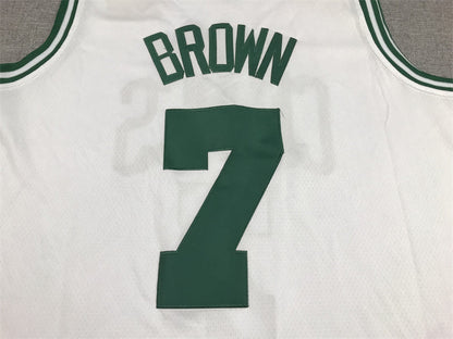 Men's Boston Celtics Jaylen Brown #7 White 2022/23 Swingman Jerseys - Association Edition