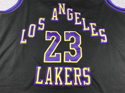 Men's Los Angeles Lakers LeBron James #23 Black 2023/24 Swingman Jerseys - City Edition