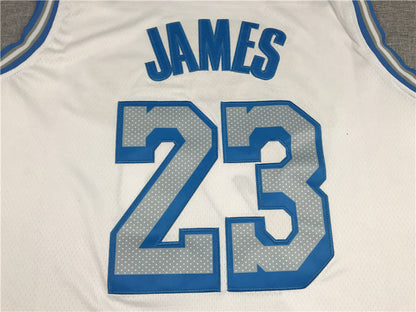 Men's Los Angeles Lakers LeBron James 2020/21 White Swingman Jerseys City Edition