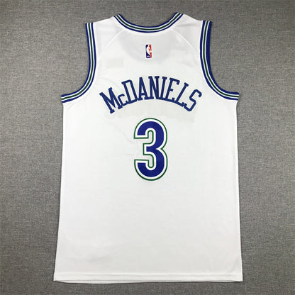 Men's Minnesota Timberwolves Jaden McDaniels #3 White Swingman Player Jerseys