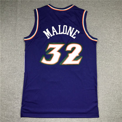 Men's Utah Jazz Karl Malone #32 Purple Hardwood Classics Throwback Team Jerseys