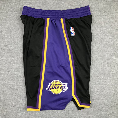 Men's Los Angeles Lakers Black Hardwood Classics Basketball Shorts1