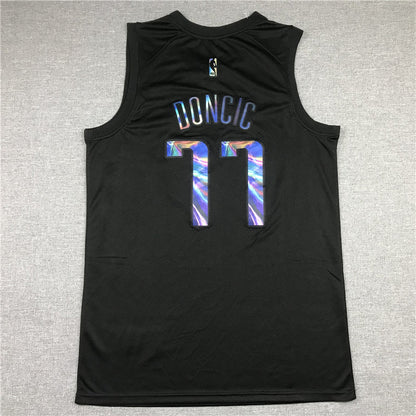 Men's Dallas Mavericks Luka Doncic #77 Black Swingman Game Jerseys