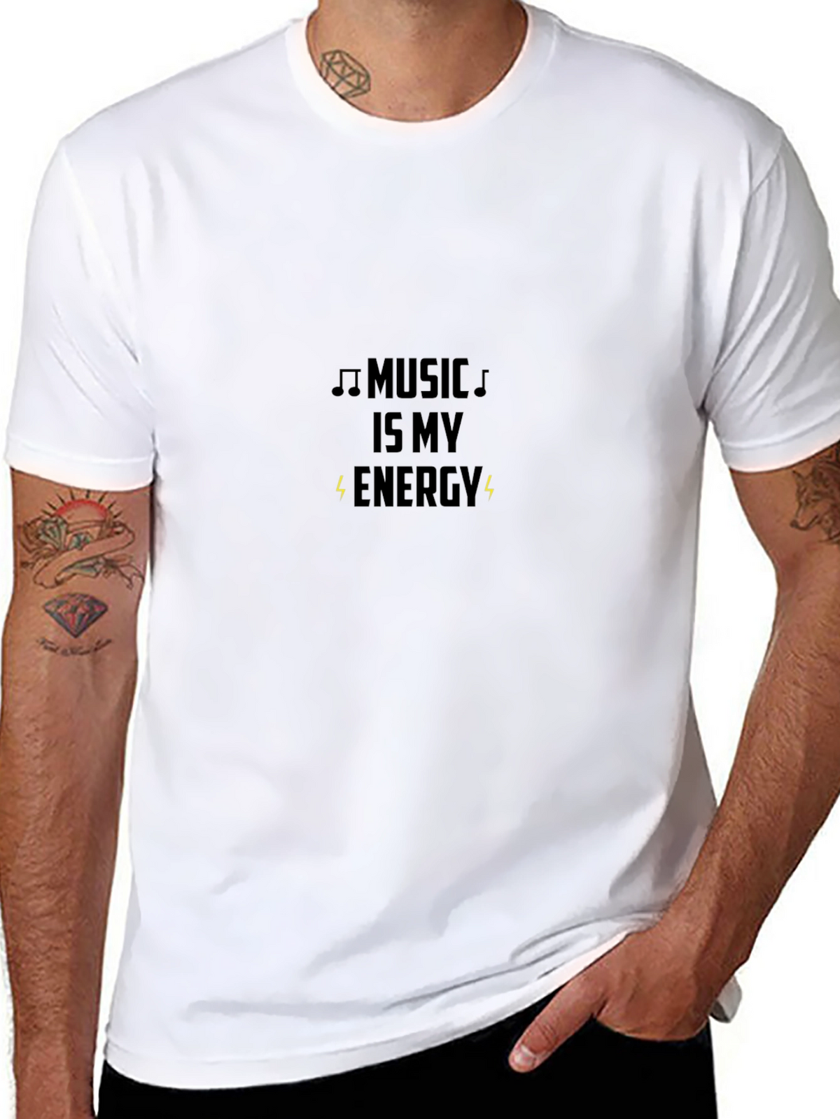 Music is My Energy Black T-Shirt