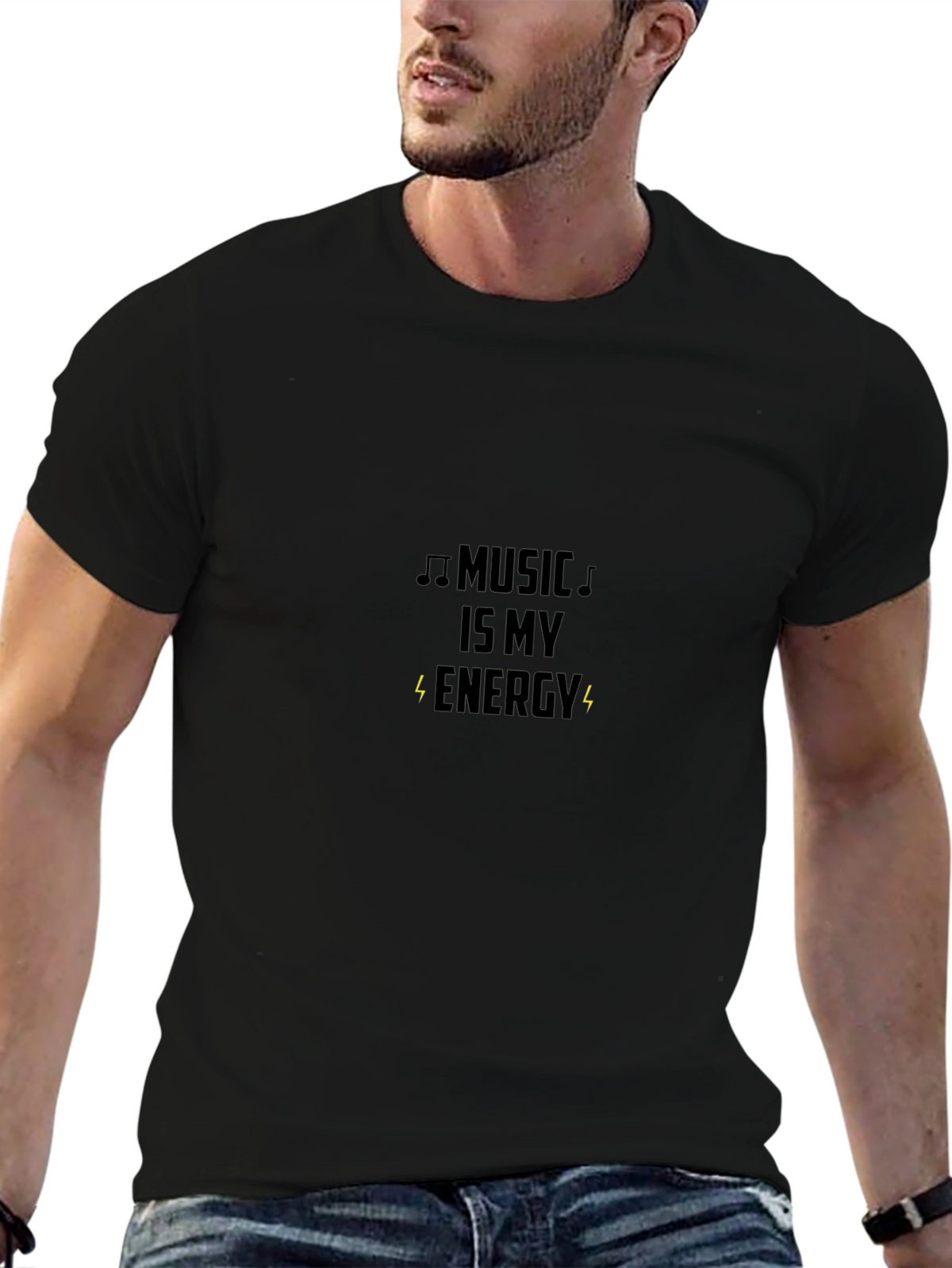 Music is My Energy Black T-Shirt