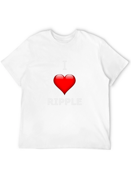 I Love Ripple Graphic T-Shirt - Black Crew Neck