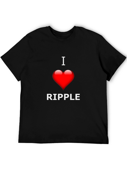 I Love Ripple Graphic T-Shirt - Black Crew Neck