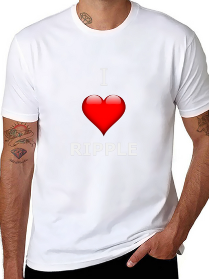I Love Ripple Graphic T-Shirt - Black Crew Neck