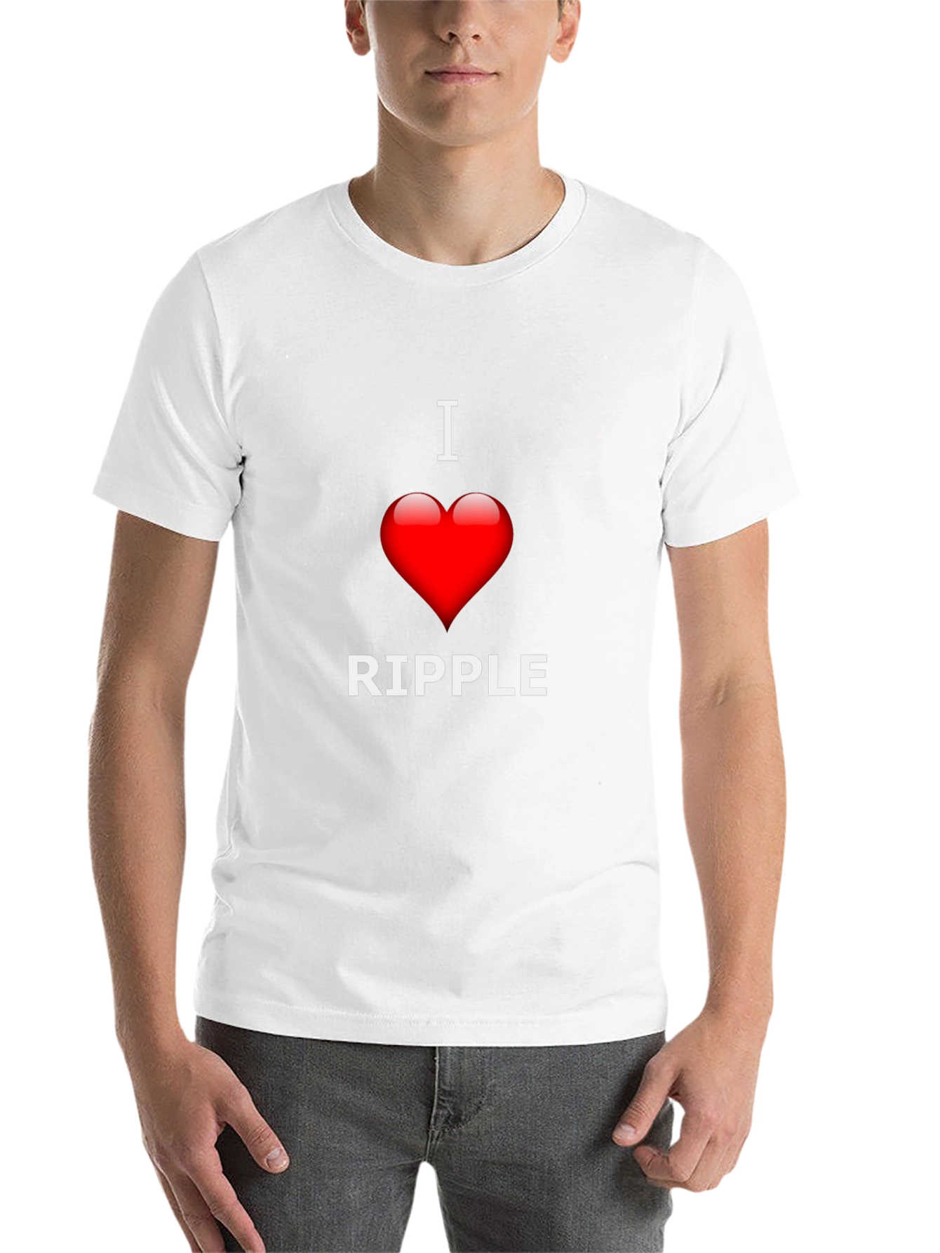 I Love Ripple Graphic T-Shirt - Black Crew Neck