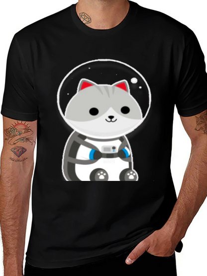 Astronaut Cat Graphic T-Shirt