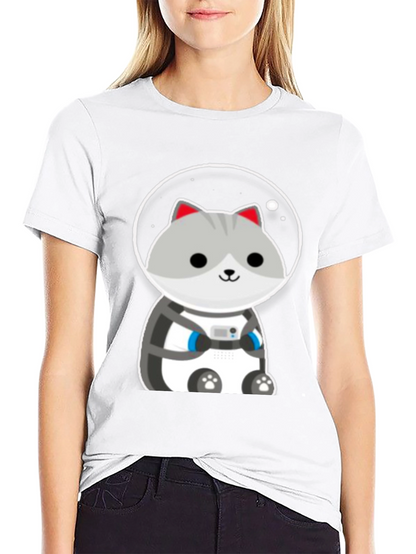 Astronaut Cat Graphic T-Shirt