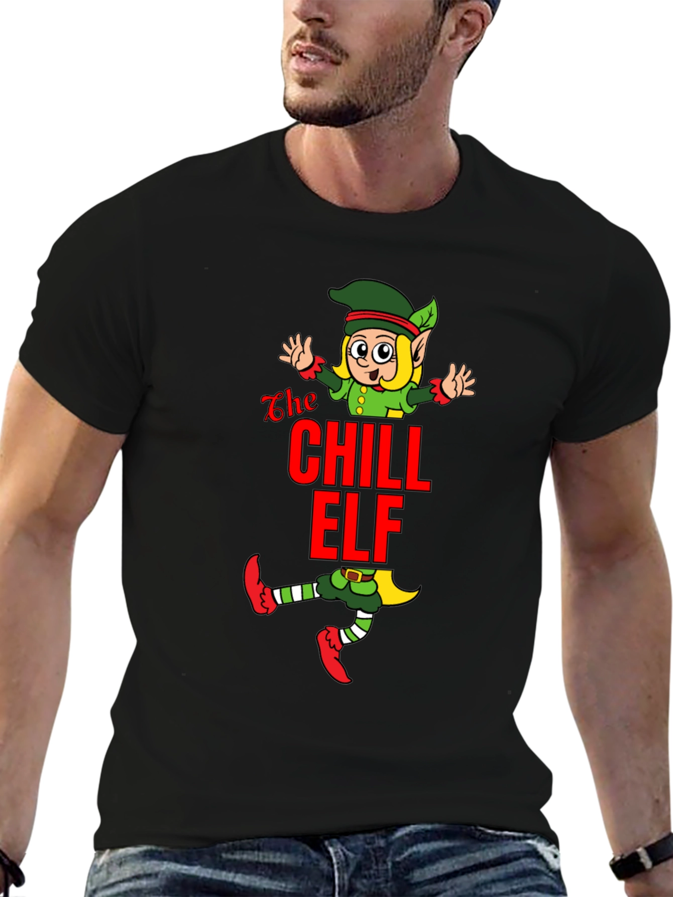 Chill Elf Graphic T-Shirt - Holiday Cheer