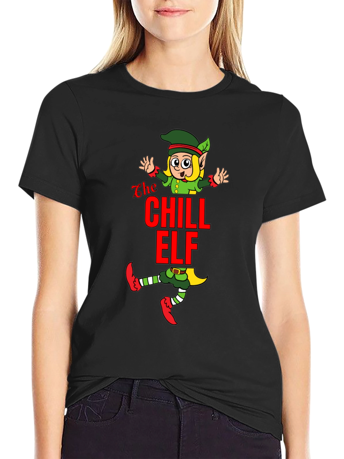 Chill Elf Graphic T-Shirt - Holiday Cheer