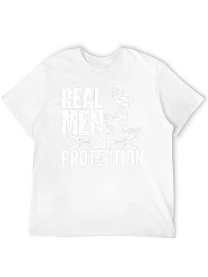 Real Men Use Protection Cricket Graphic T-Shirt
