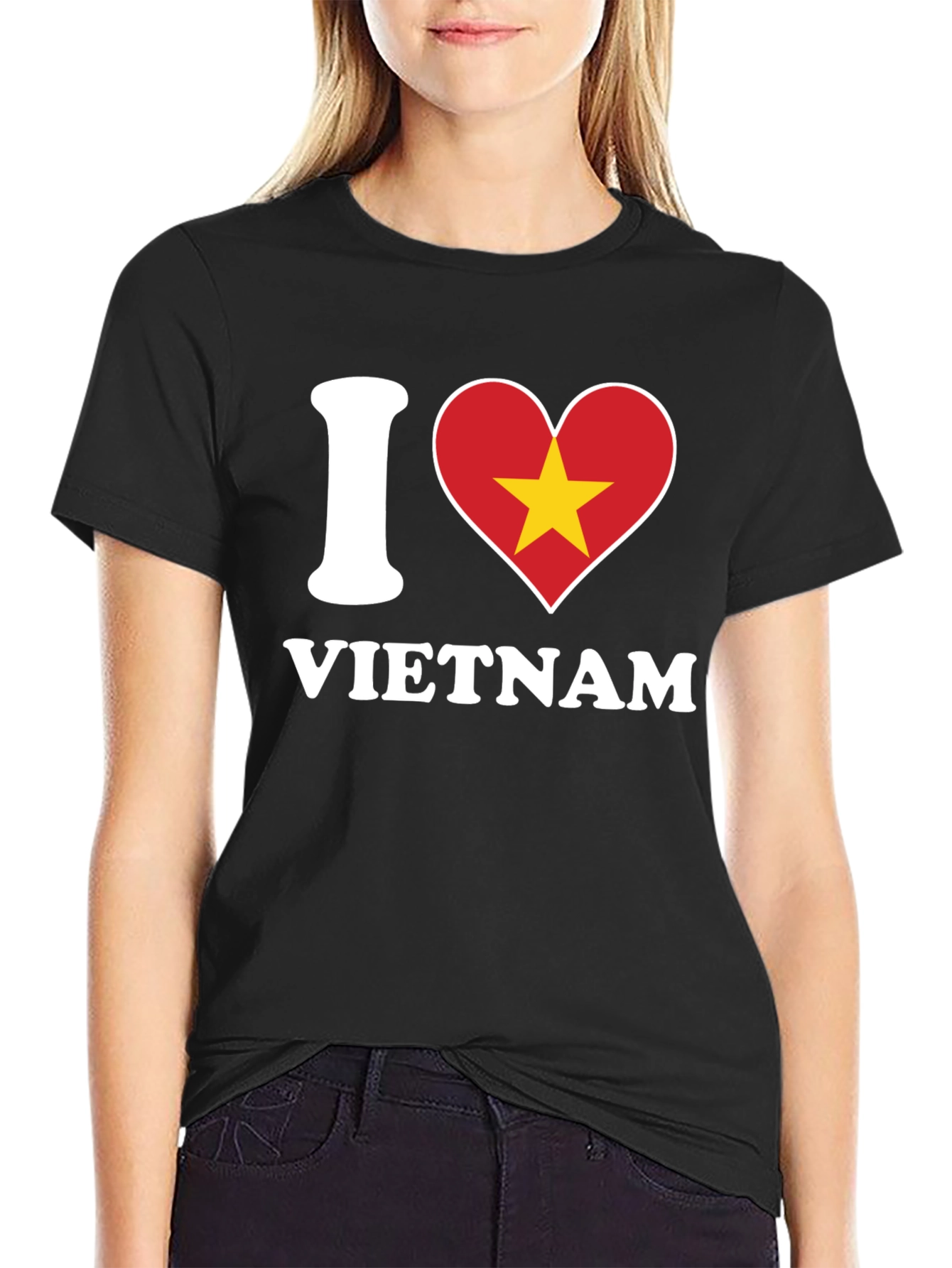 I Love Vietnam T-Shirt - Black Cotton Graphic Tee
