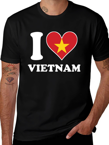 I Love Vietnam T-Shirt - Black Cotton Graphic Tee