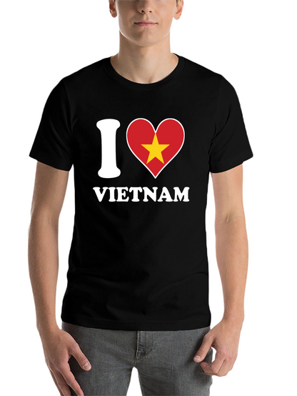 I Love Vietnam T-Shirt - Black Cotton Graphic Tee