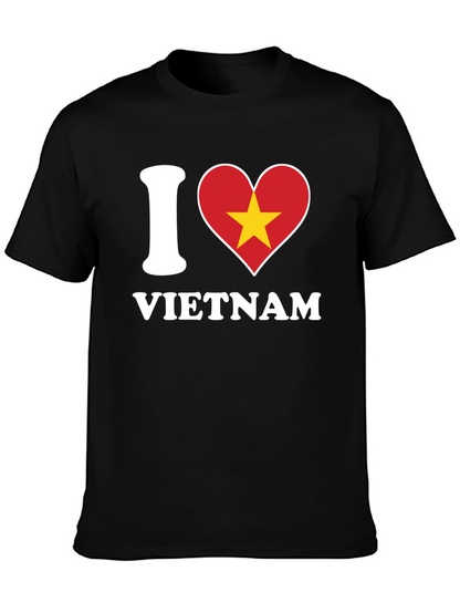 I Love Vietnam T-Shirt - Black Cotton Graphic Tee