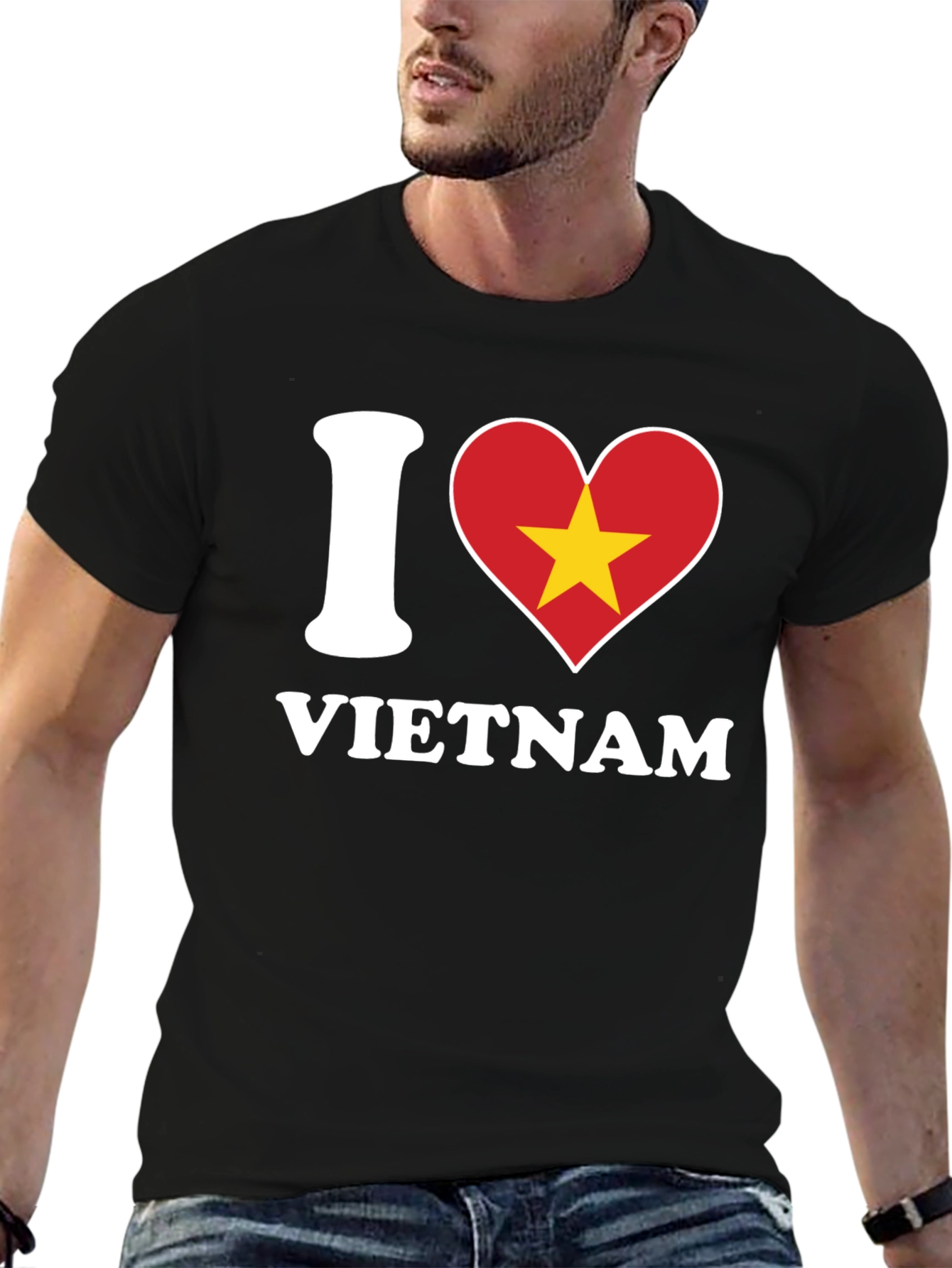 I Love Vietnam T-Shirt - Black Cotton Graphic Tee