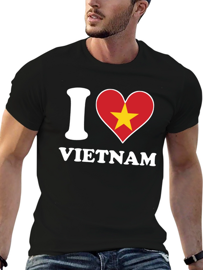 I Love Vietnam T-Shirt - Black Cotton Graphic Tee