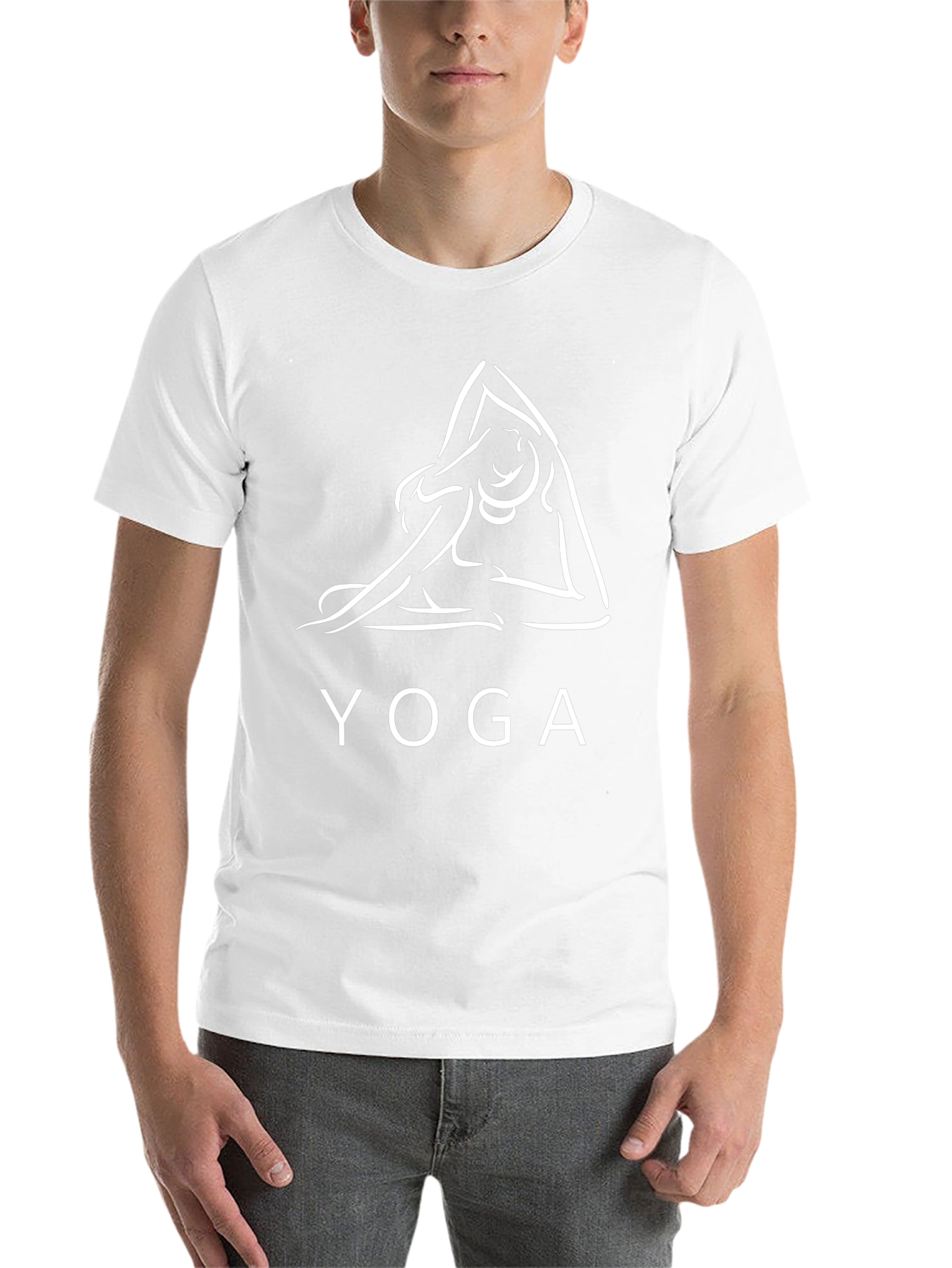 Yoga Pose Graphic Tee - Black Cotton Comfort