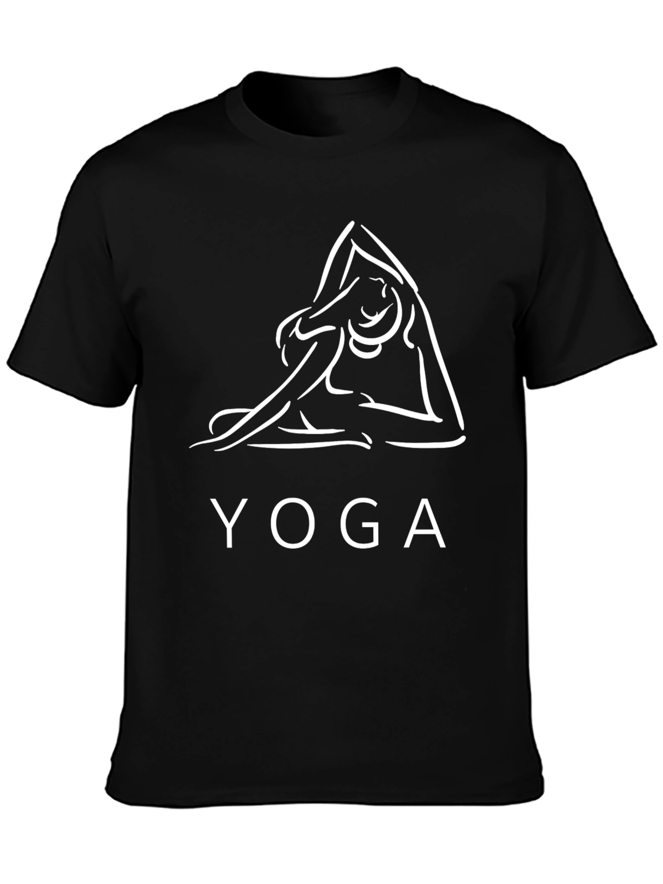 Yoga Pose Graphic Tee - Black Cotton Comfort