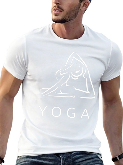 Yoga Pose Graphic Tee - Black Cotton Comfort