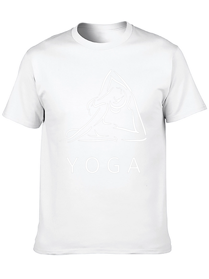 Yoga Pose Graphic Tee - Black Cotton Comfort