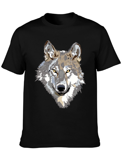 Wolf Graphic Print Black T-Shirt