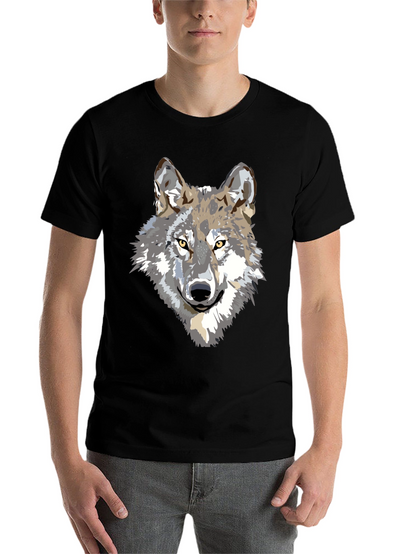 Wolf Graphic Print Black T-Shirt