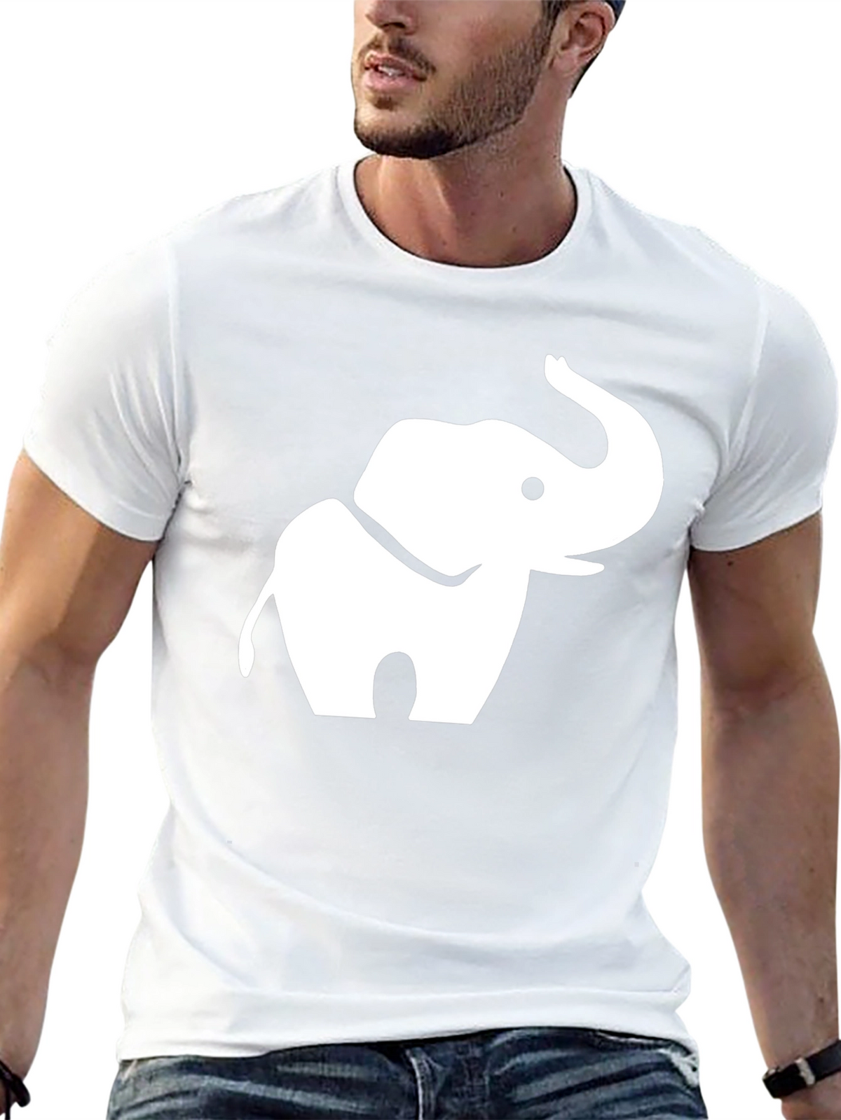 Elephant Graphic Tee - Black Cotton Blend