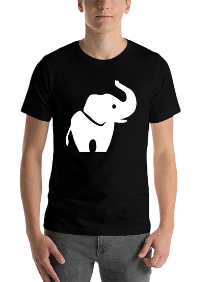 Elephant Graphic Tee - Black Cotton Blend
