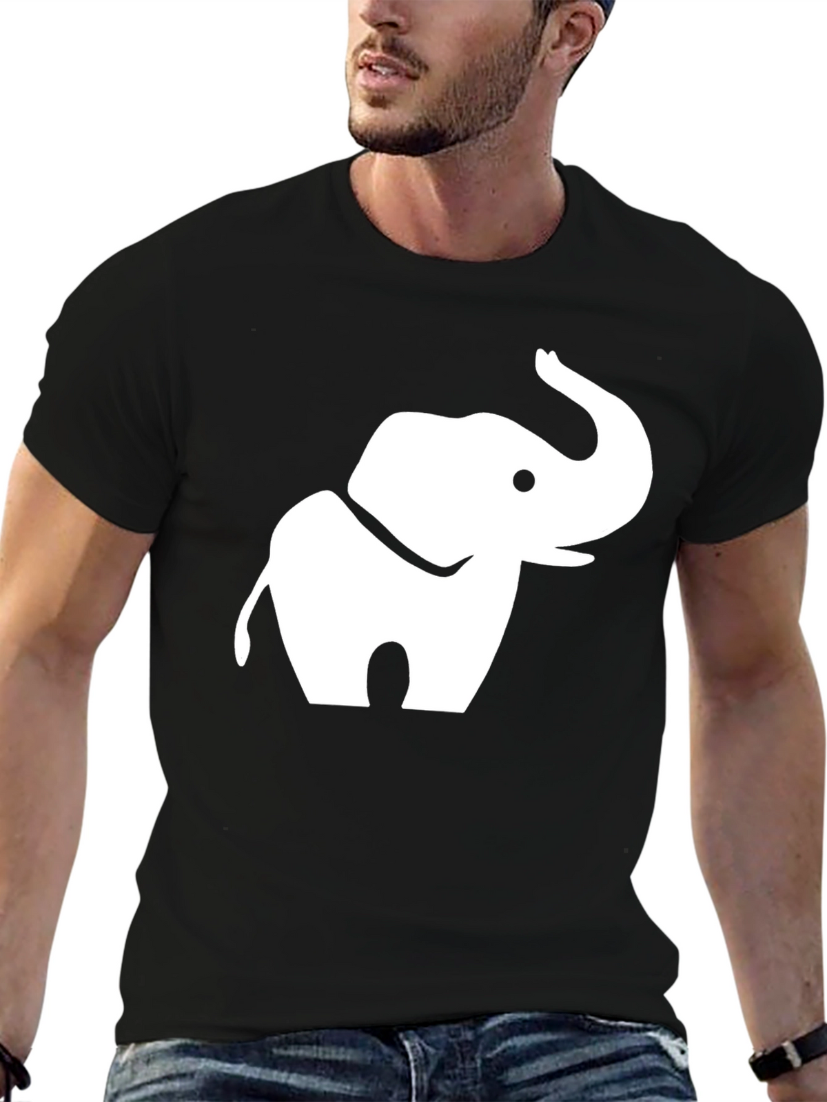 Elephant Graphic Tee - Black Cotton Blend