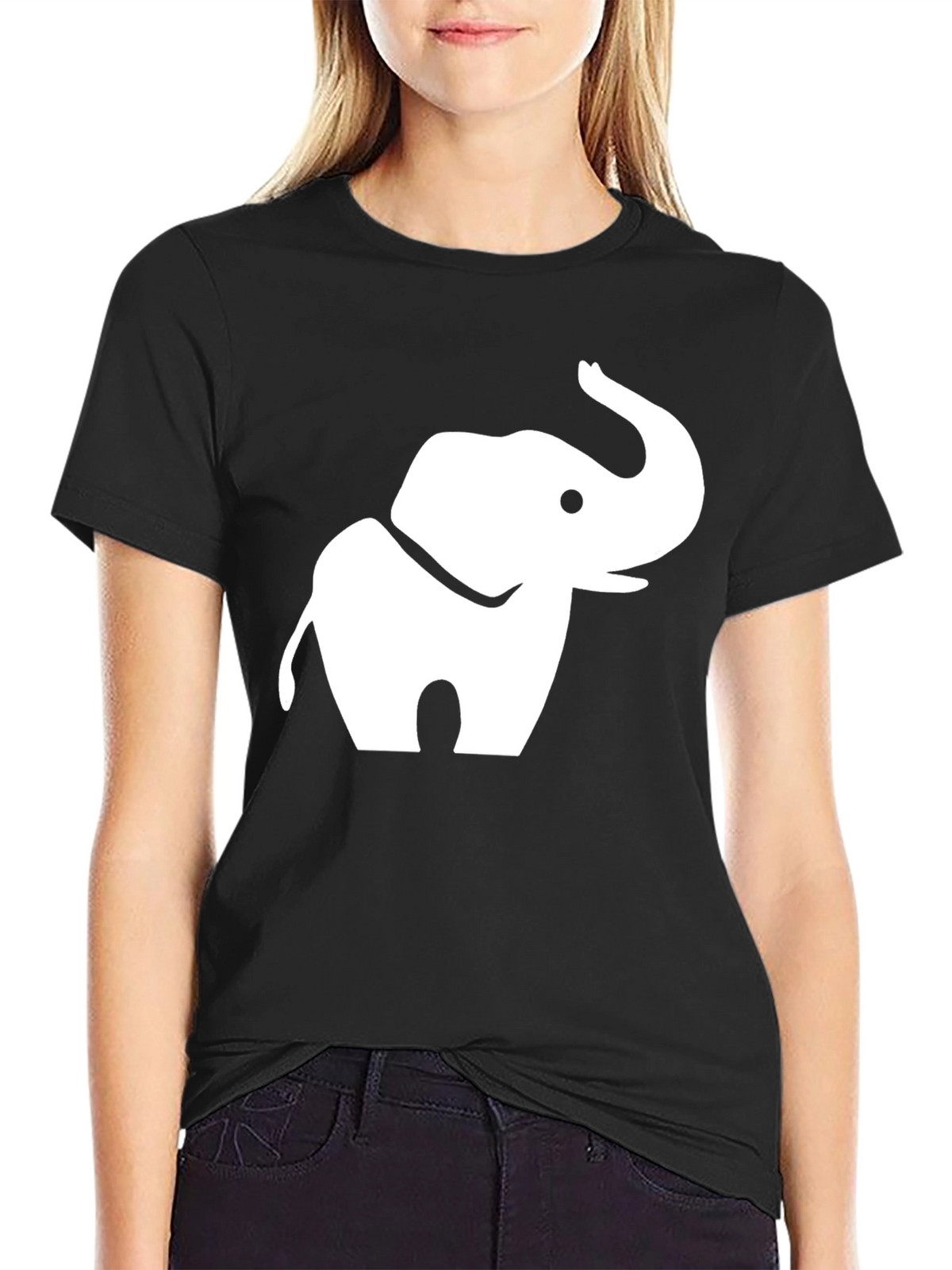 Elephant Graphic Tee - Black Cotton Blend