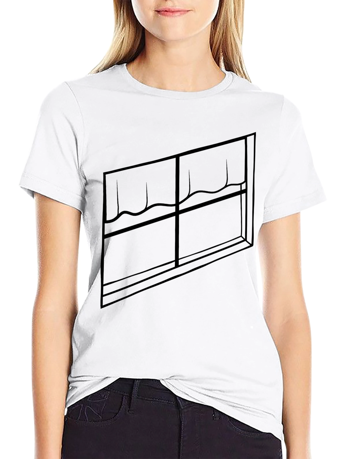 Window Graphic Black T-Shirt | Modern Streetwear