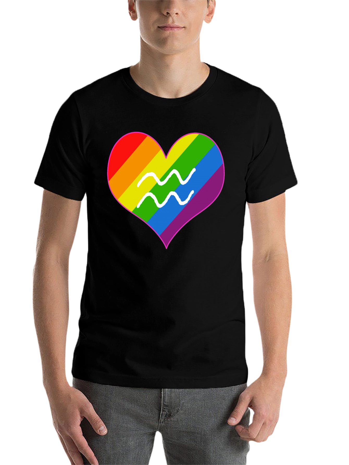 LGBT Aquarius Heart T-Shirt - Pride