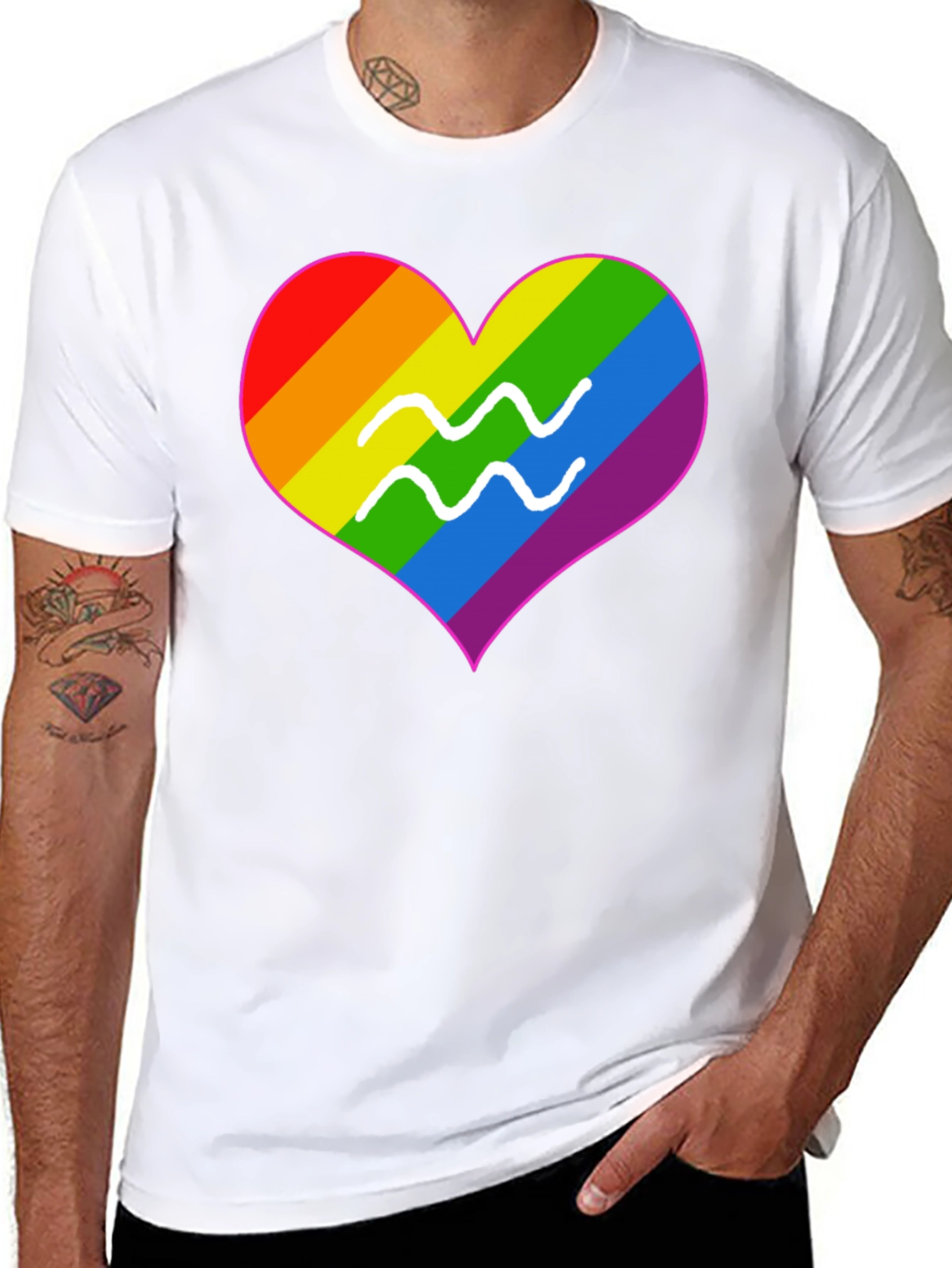 LGBT Aquarius Heart T-Shirt - Pride