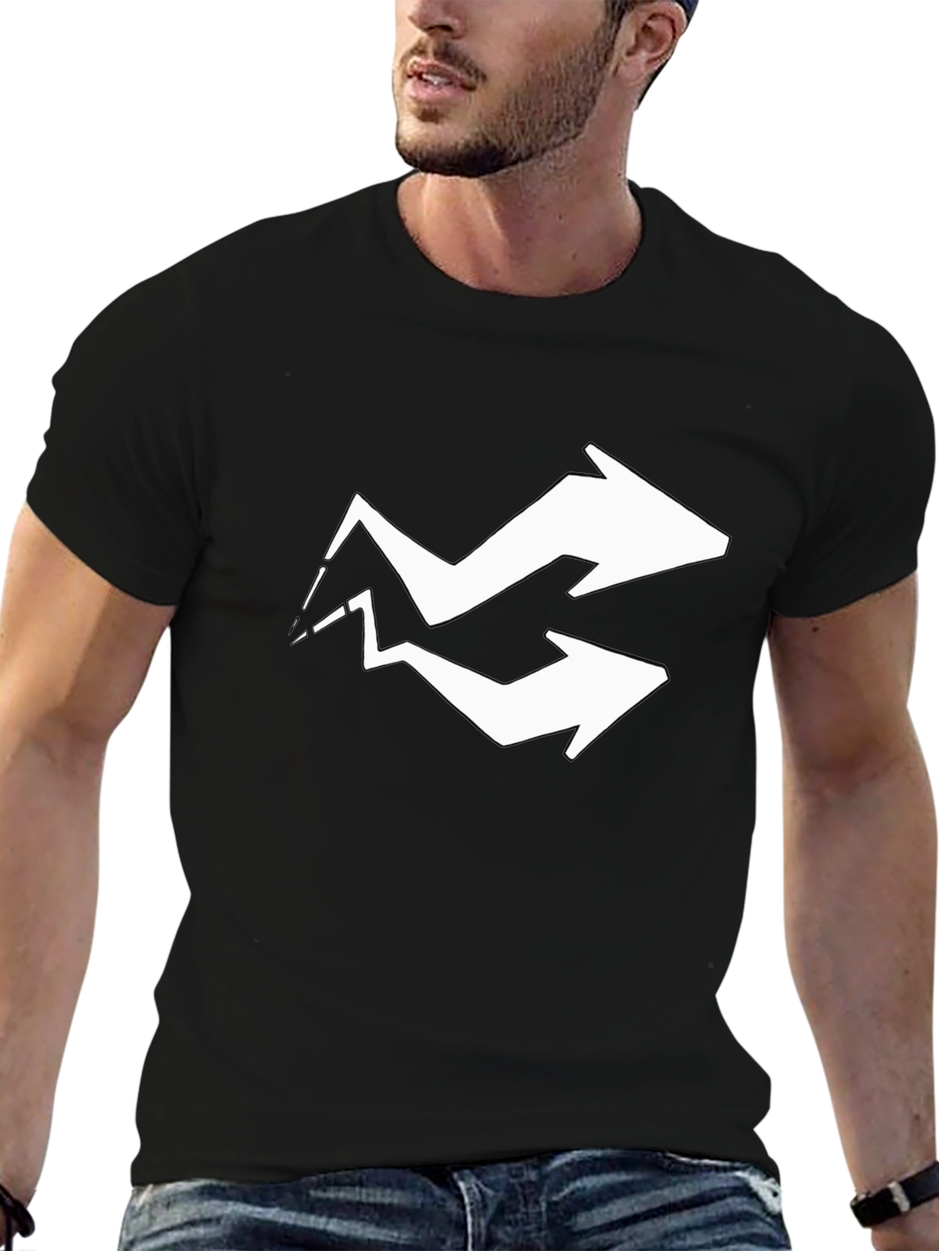 Arrow Graphic Tee - Black Cotton Blend