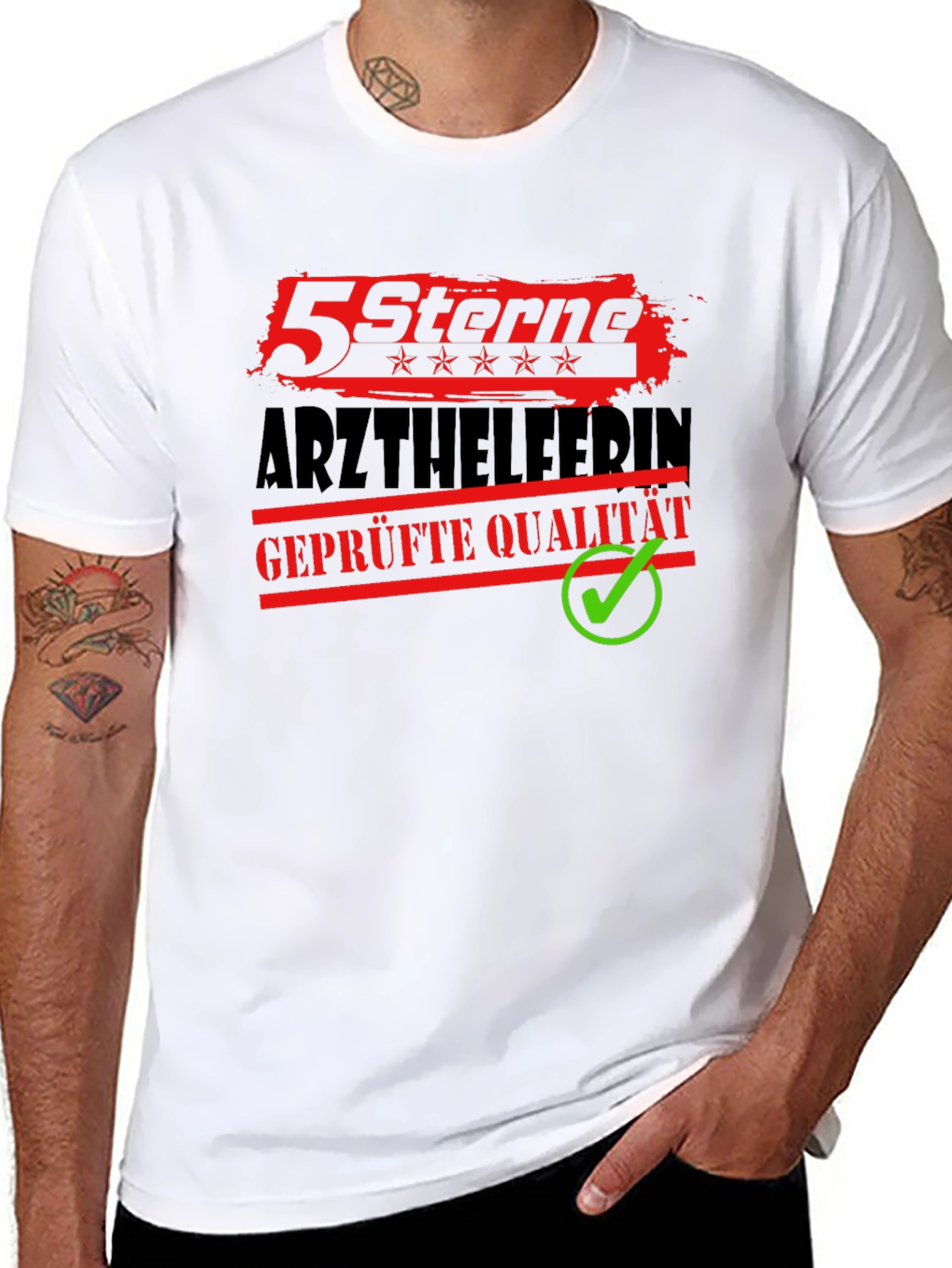 5 Sterne Arzthelferin Black Graphic Tee