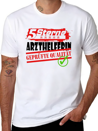 5 Sterne Arzthelferin Black Graphic Tee