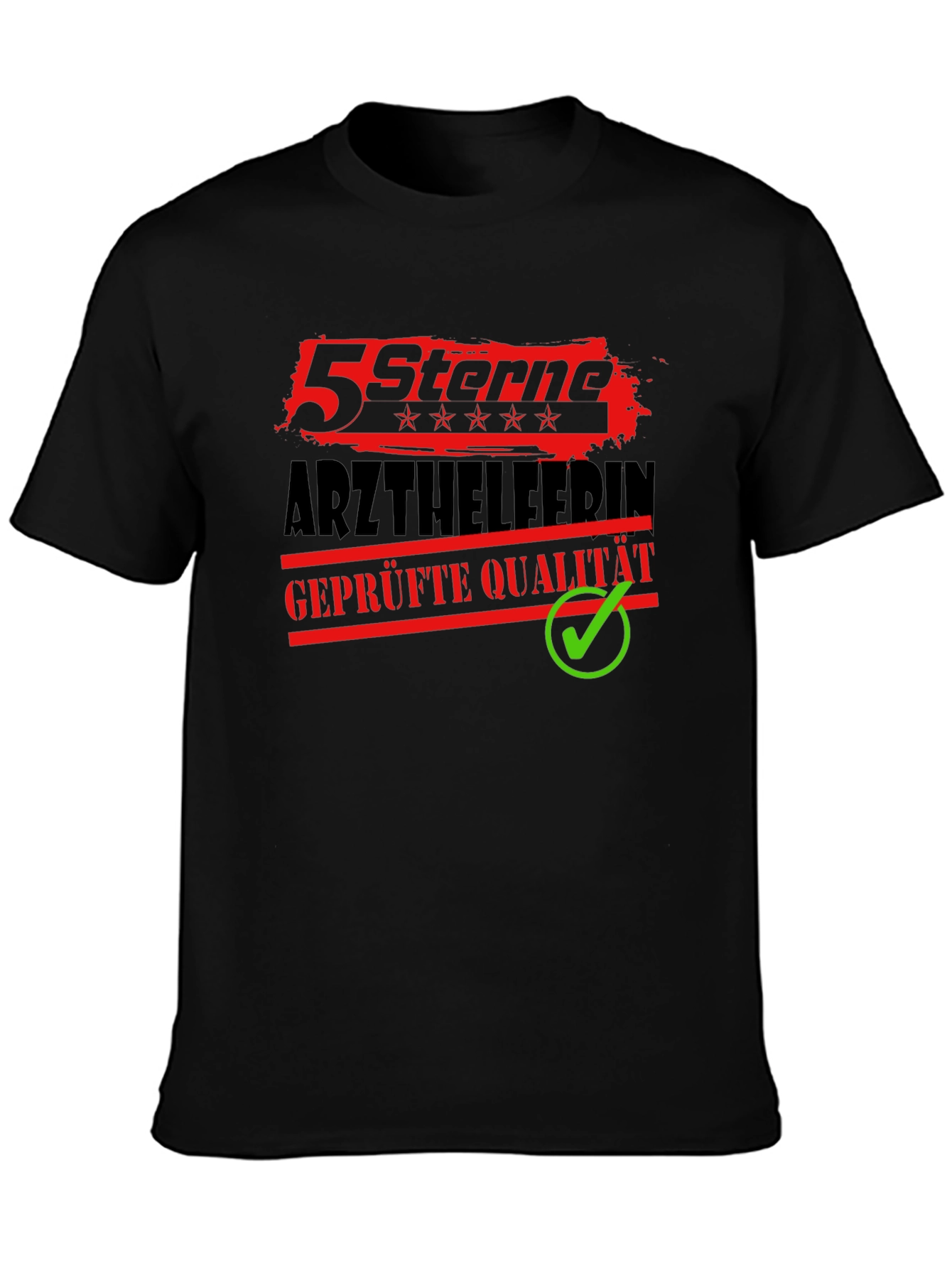 5 Sterne Arzthelferin Black Graphic Tee