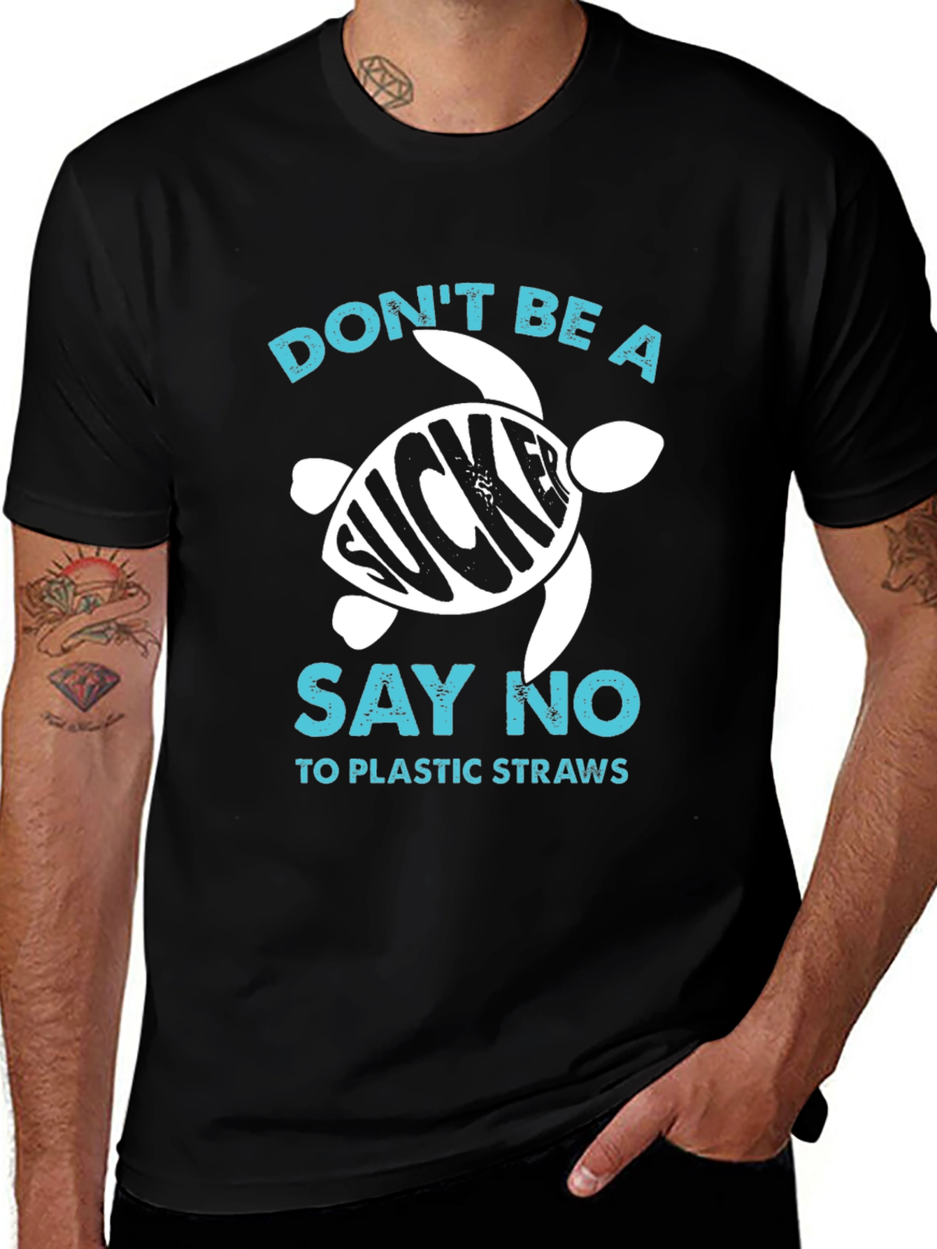 Eco-Friendly Dont Be a Sucker Turtle Graphic T-Shirt