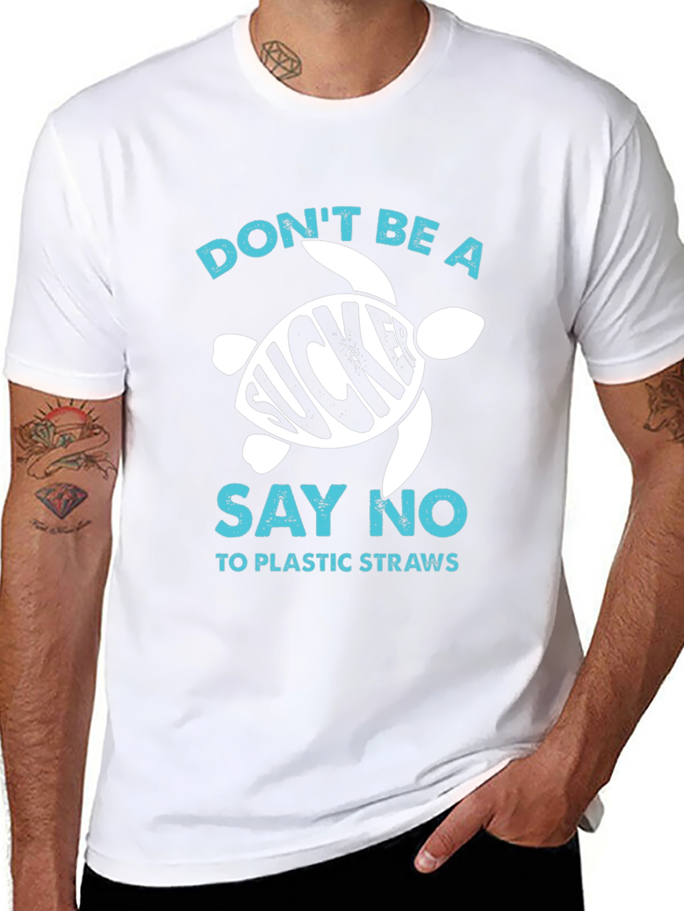 Eco-Friendly Dont Be a Sucker Turtle Graphic T-Shirt