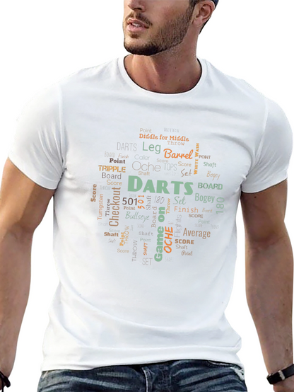 Darts Word Art Black T-Shirt